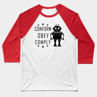 Anarchy Shirt Anarchist Fashion Gift For Activists Anti Politics Capitalism Political Revolution Activism Artificial Intelligence Robot Baseball T-Shirt